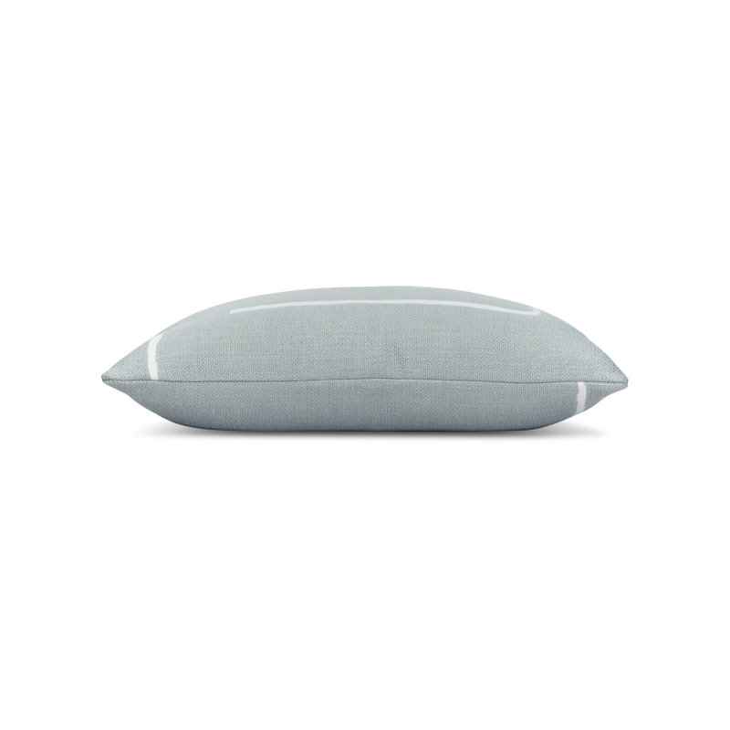 Instinct Square Indoor/Outdoor Pillow Cover & Insert, Denim, 2 Piece Set, Rectangular 12" H x 20" W