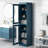 100% Solid Wood 16.5" Bathroom Cabinet with Clear Glass Doors and Adjustable Shelves-1016961836