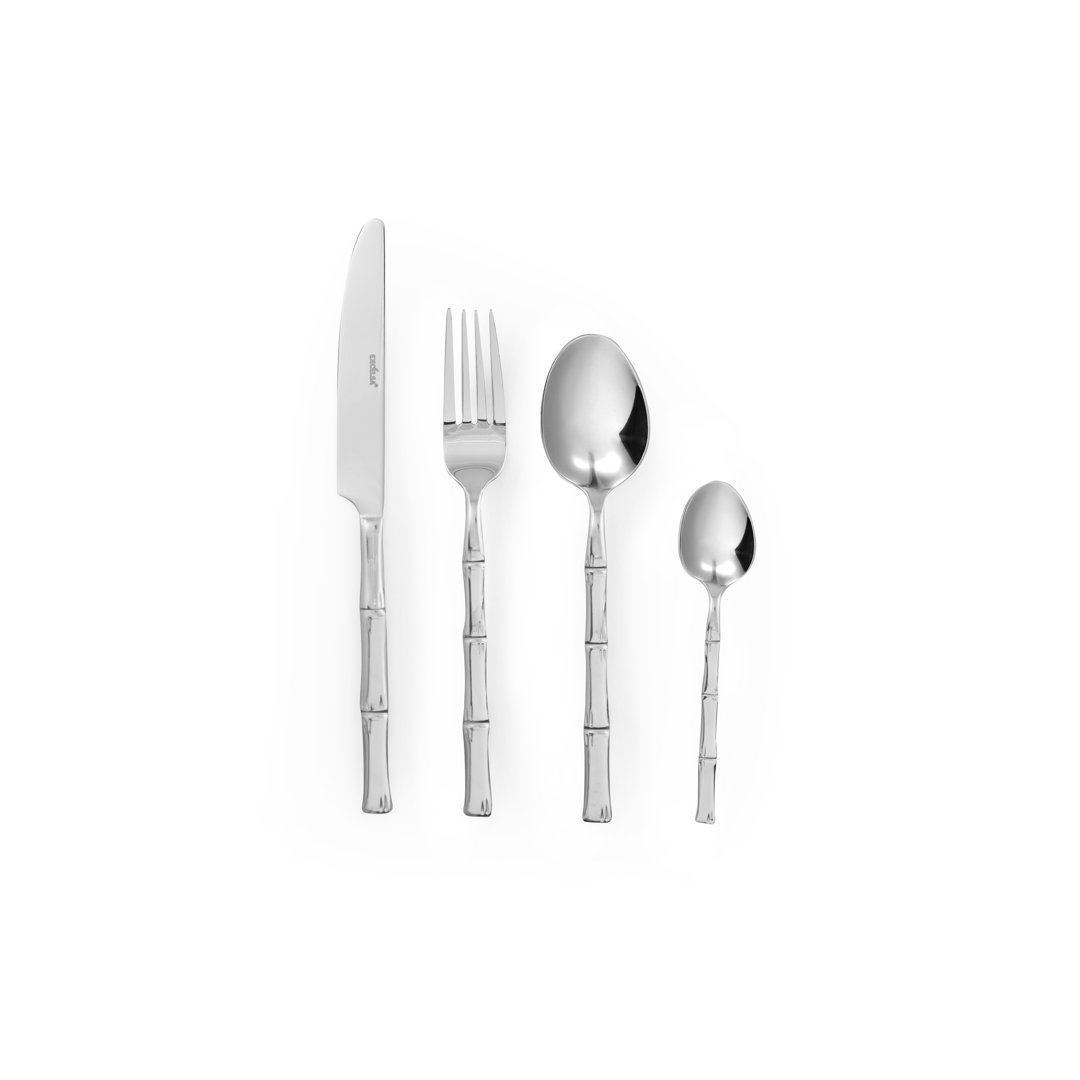 Excelsa Bamboo Cutlery Set 24 Pieces, Stainless Steel 18/0 - Image 2