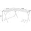 Bureau moderne en forme de L blanc avec support flexible pour ordinateur en L