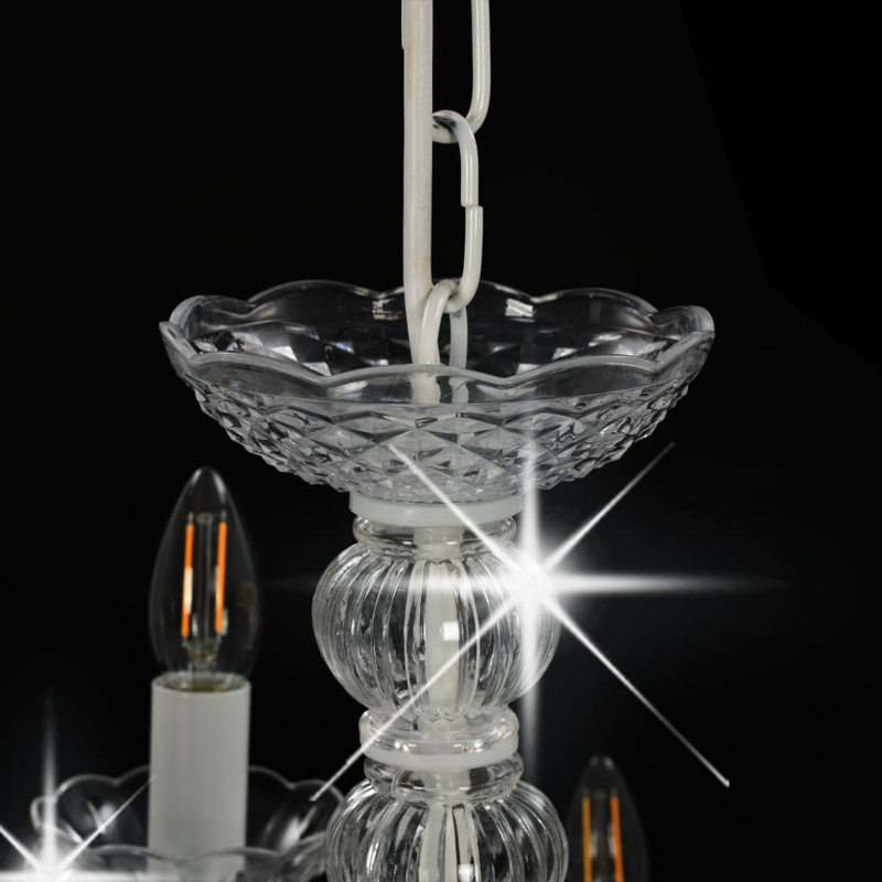 Cullins 15 - Light Candle Style Chandelier, White