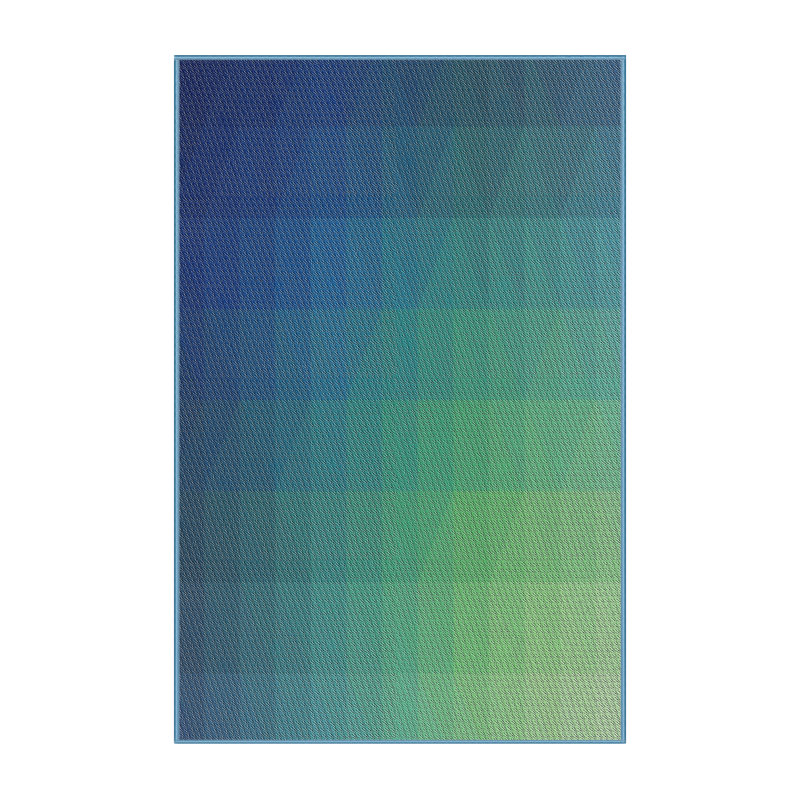 Tapis à motif bleu / vert, Rectangle 2 pi x 3 pi