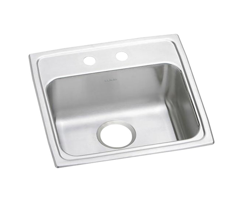 Évier de cuisine à montage sur plan L 19 po x l 18 po Lustertone, 2 trous