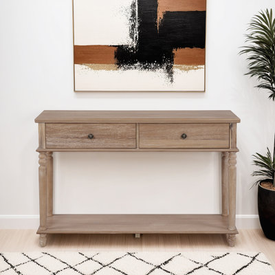 Birkley 48” 2-Drawer Console Table With Display Shelf