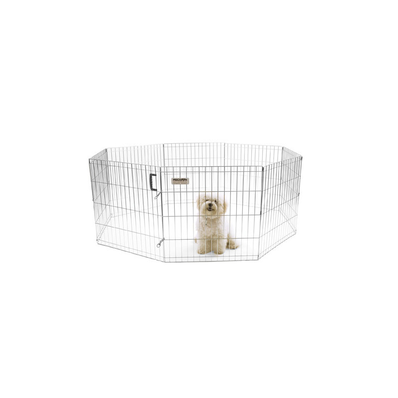 Enclos d'exercice Pro-Handler en argent, Petit (24" )
