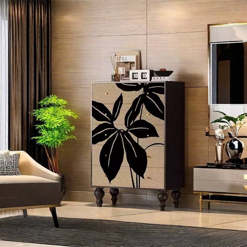 Élégante armoire de rangement au design artistique