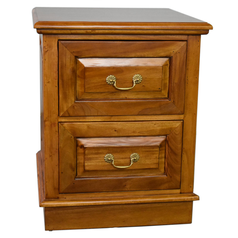 Nijaz 2 Drawer File Cabinet, Brun clair