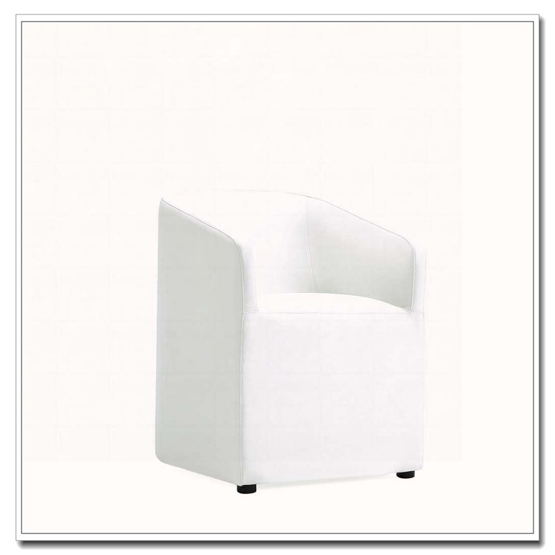 Fauteuil de salle à manger en similicuir, Crème, crème