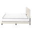 Grand lit avec rembourrage en mousse en tissu d'ameublement en lin beige