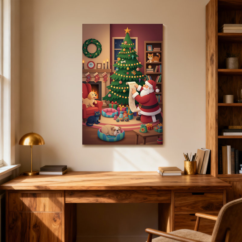 Arbre de Noël, liste de lecture du père Noël, H 40 po x l 28 po