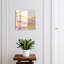 Wall mounted key box, Opens to the right, 30x30x5, Black, Golden waves pink lines sun rays, 