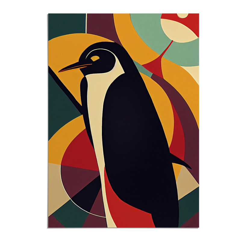 Penguin In Abstract No.2 - Wall Art, Paper, 29.7cm H x 21cm W, No Matte