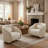 Swivel Accent Chair, 360-degree Swivel Barrel Chair with Teddy Upholstery, Comfy Pumpkin-Shaped Swivel Chair for Living Room, Bedroom, or Office-807127110-807127111