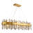 16-light Dimmable Gold Rectangle Chandelier With Clear And Gray Crystal Accent
