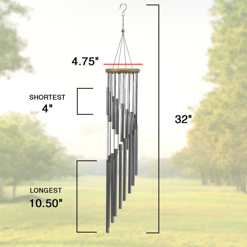 Sorbus 32-inch Black Aluminum Tubular Wind Chimes