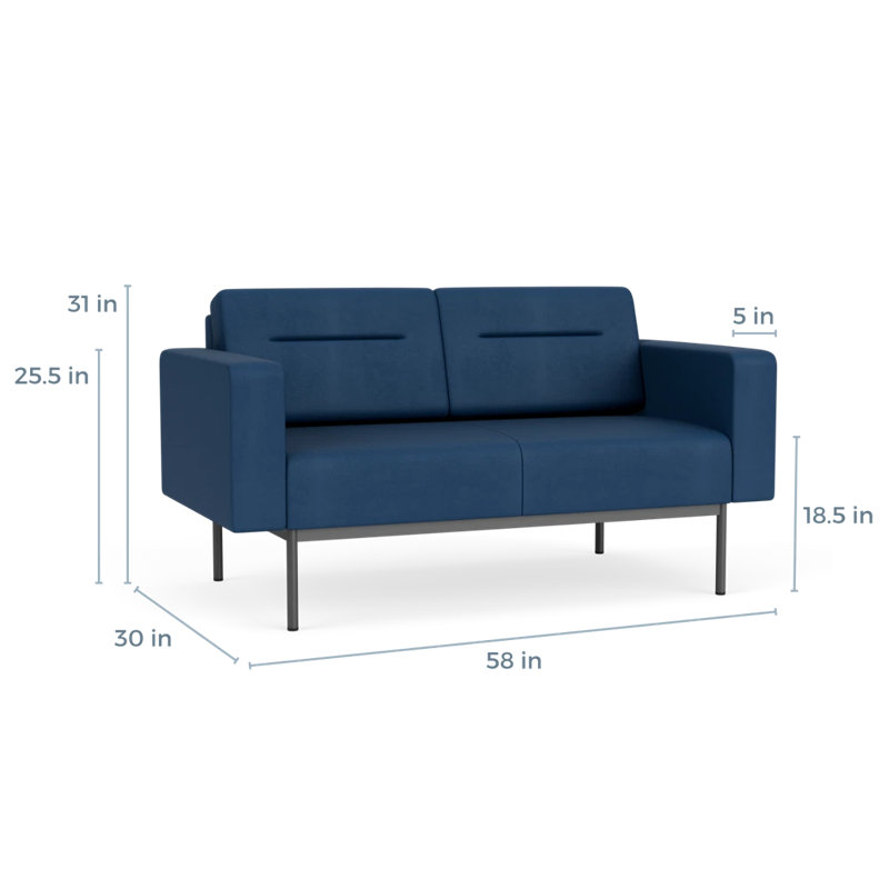 Causeuse de réception Darsey, Gris anthracite, Patriot Plus Blue Ridge, Sans alimentation