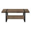Table basse, accent, cocktail, rectangulaire, salon, L 48 po, stratifié brun, métal noir, contemporain, moderne