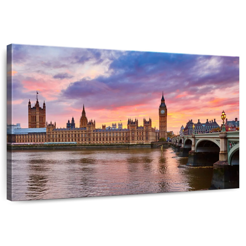 Vue de Sireci au bord de la rivière Thames, H 20 po x l 30 po