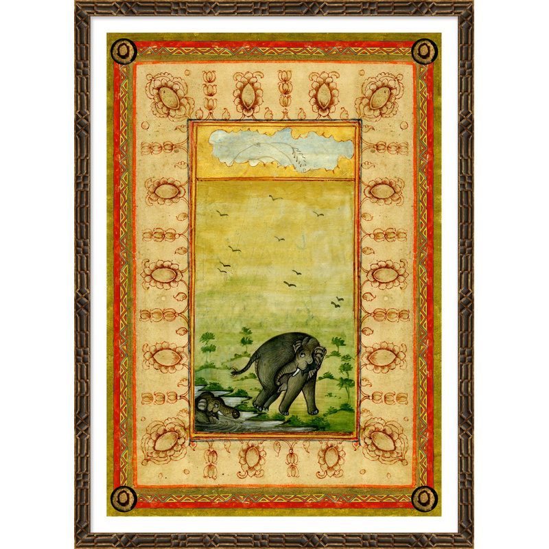 Elephant At Play In Landscape Giclee Print