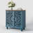 Storage Cabinet With Doors, Accent Cabinet With Walnut Top And Solid Wood Legs, Distressed Sideboard Buffet With Adjustable Shelf For Kitchen, Entryway, Living Room, Bedroom, Blue-1458179441
