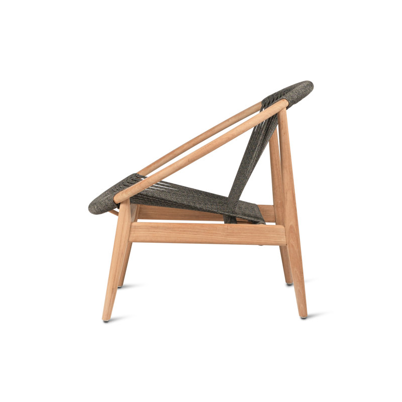 Frida Outdoor Lounge Chair, Black/Oak
