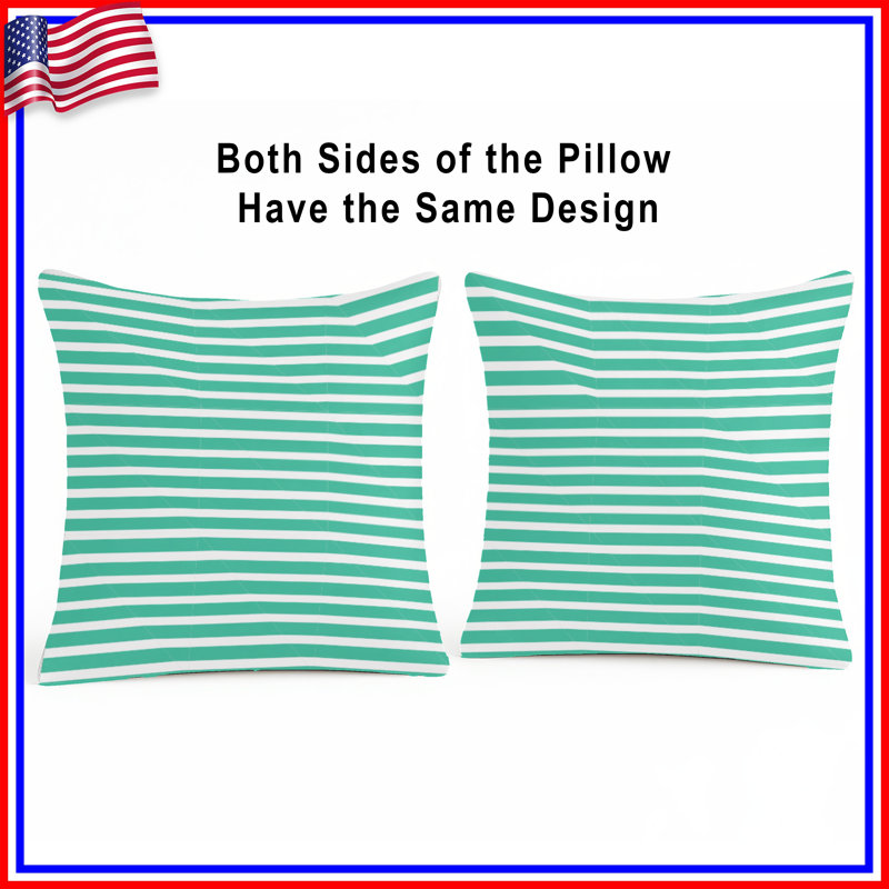 Stripes Throw Pillow, Pattern Double Sided Pillows, 14 x 14 inches