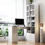 Bureau en L pour chambre à coucher - blanc, 21 pièces, plusieurs moniteurs, rangement pour ordinateur, tiroir de bureau, armoire, grande surface de travail