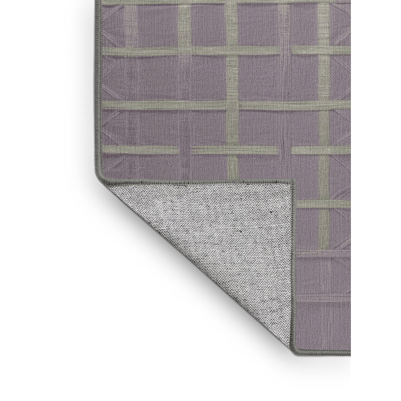 Tapis rose à motif treillis lavable à la machine, Rectangulaire 2 pi x 3 pi