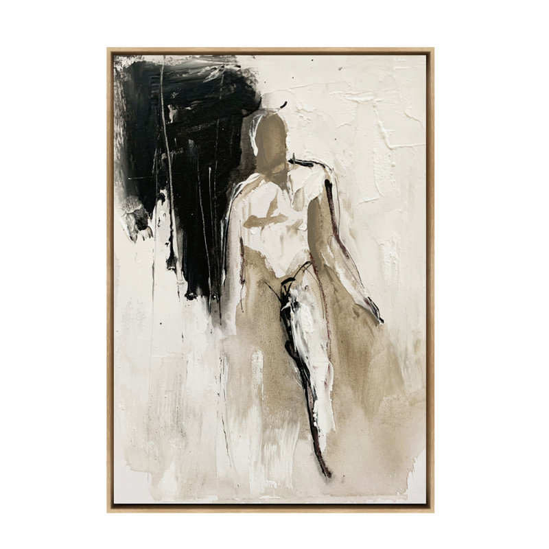 Velora Single Picture Frame Painting on Wood, 70 cm H x 94 cm W, Oak