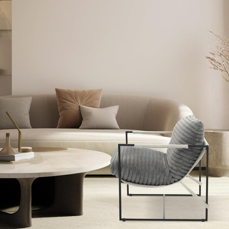 Upholstered Armchair, Grey