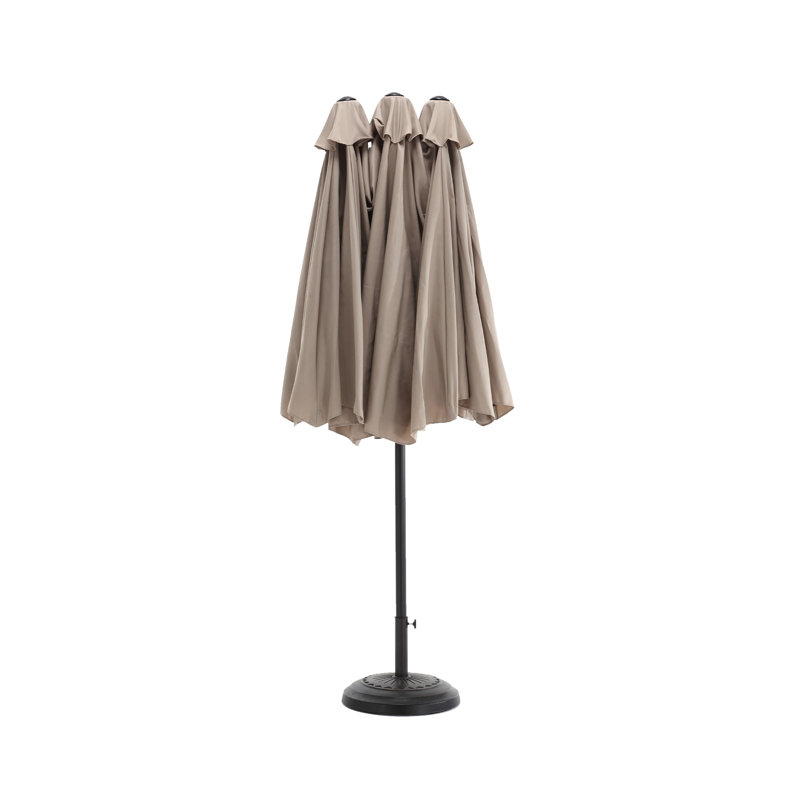 Parasol de patio extérieur à double face 14,8 pieds - Kaki