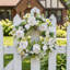Couronne florale artificielle blanche 18 pouces