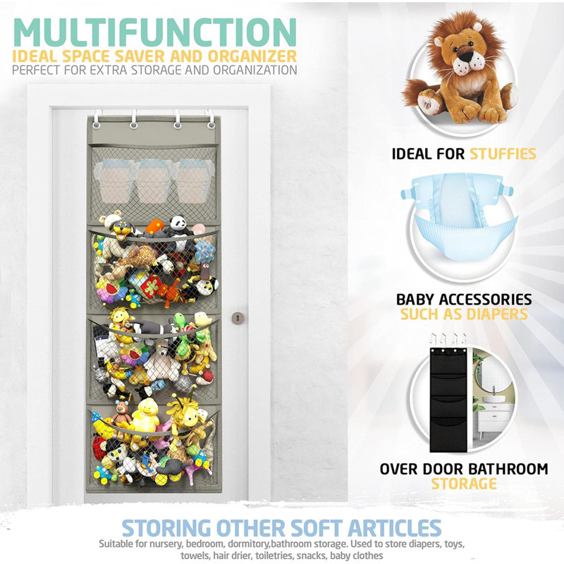 Wall Organizer with Wall Baskets, Grey