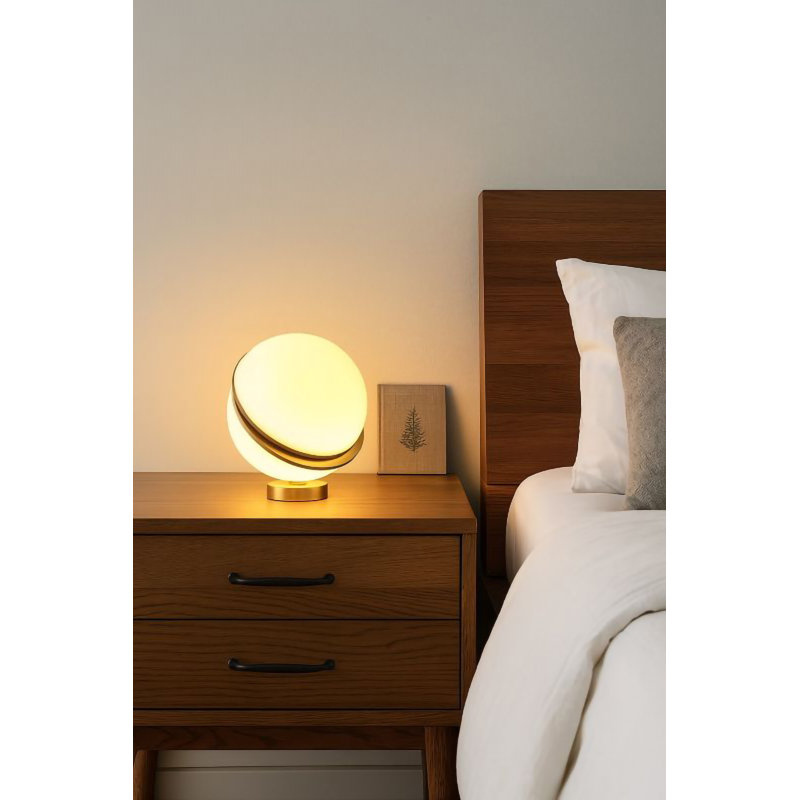1-Light Gold Table Lamp With A White Acrylic Shade