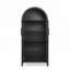 Armoire de rangement moderne en bois de style rétro avec des cloisons en verre réglables et une conception arquée pour une utilisation multifonctionnelle dans la cuisine-1696452403