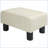 Ottoman Small Foot Rest, Beige Linen Fabric, Wood Frame Plastic Legs | Wood | Plastic-1445698579