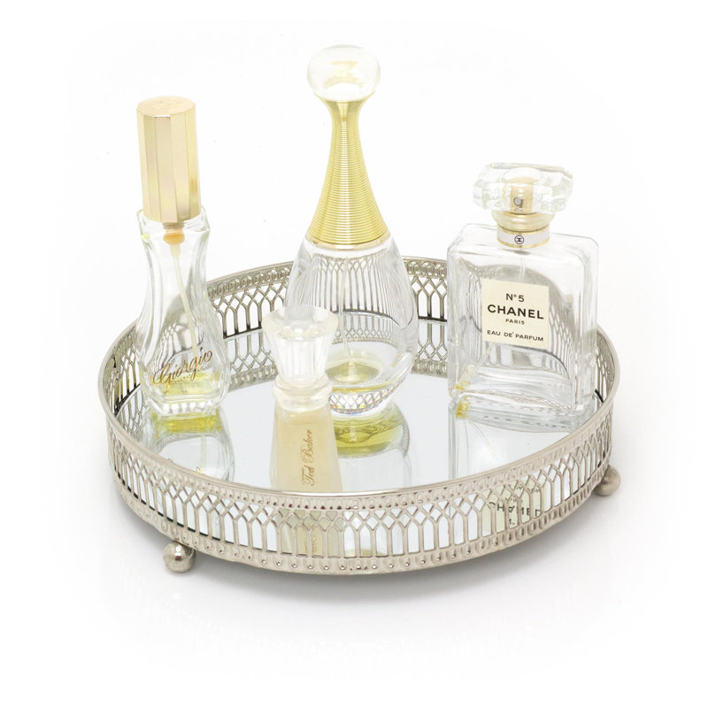 Dilly Mirror Tray, Silver, 20cm W x 20cm D