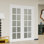 Portes intérieures doubles avec cadre intérieur assorti 10 portes doubles en verre givré blanc
