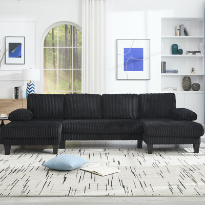 U-Shaped Couch with Oversized Seat,Sofa with Double Chaise,Comfortable and spacious indoor furniture for Living Room,Apartment