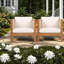 Chaises longues spacieuses, corde en bois d'acacia, sièges d'extérieur modernes