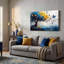 Butterfly Tree Canvas Wall Art Blue and Yellow Tree of Life Painting Print Artwork 24x16 Inch Abstract Oil Style Framed Posters Wall Decor for Living Room Bedroom Office Hallway