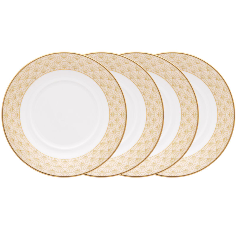 Noritake Trocadero Gold Set of 4 Saucers, 6 in.