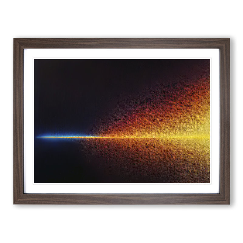Modern Abstract 1 Piece Single Picture Frame Wall Art, 25cm H x 34cm W x 2cm D, Walnut Framed