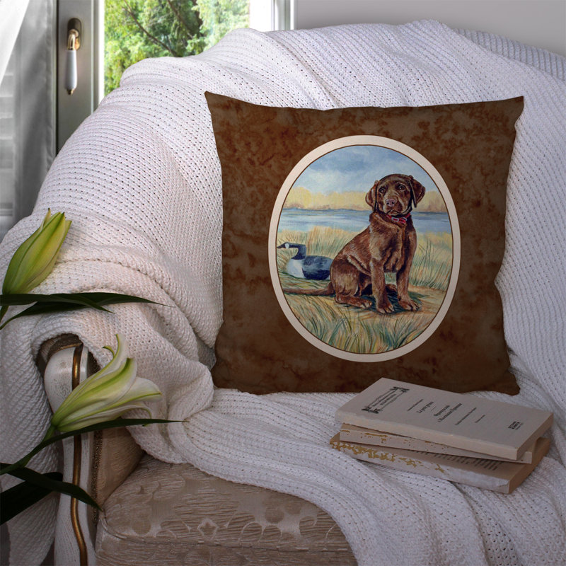  Coussin 14 "chocolat Labrador