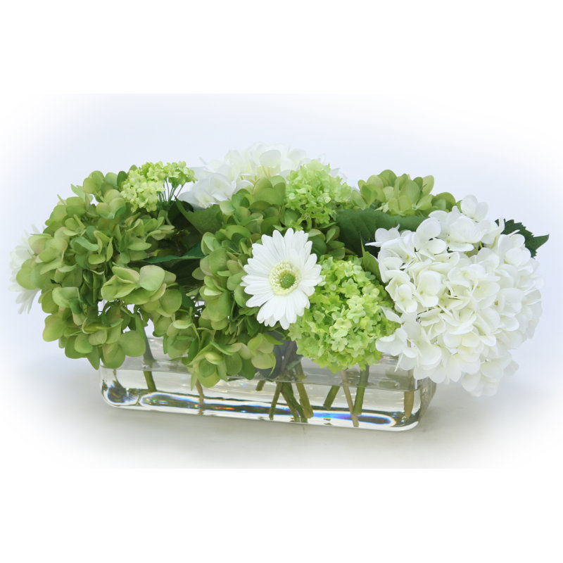 Hydrangea Mix In Rectangle Vase