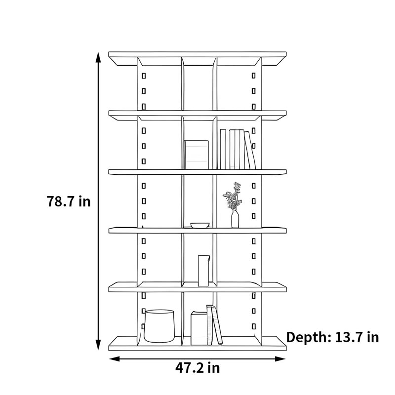Une bibliothèque aux tendances personnalisées, (5 tablettes) H 78,7 po x l 47,2 po x P 13,7 po