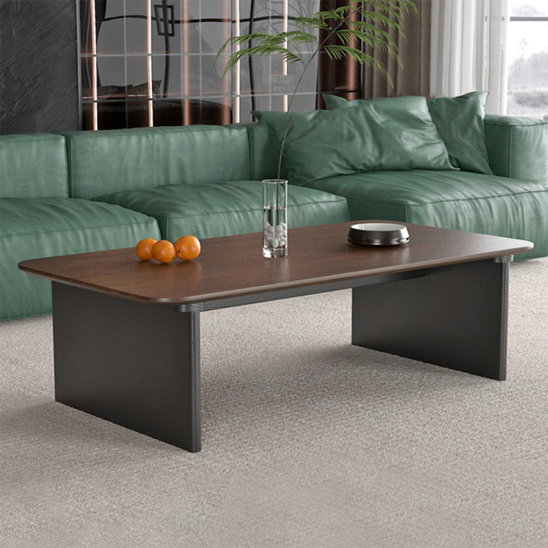 Table basse rectangulaire en bois massif brun noisette, H 16,93 po x L 47,24 po x l 23,62 po, Brun noyer