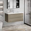42" Bathroom Storage Vanity With Sink, Ash Grey. Resin Countertop, Unit Vanity, Countertop Basin, 2 Drawers. Modern & Functional