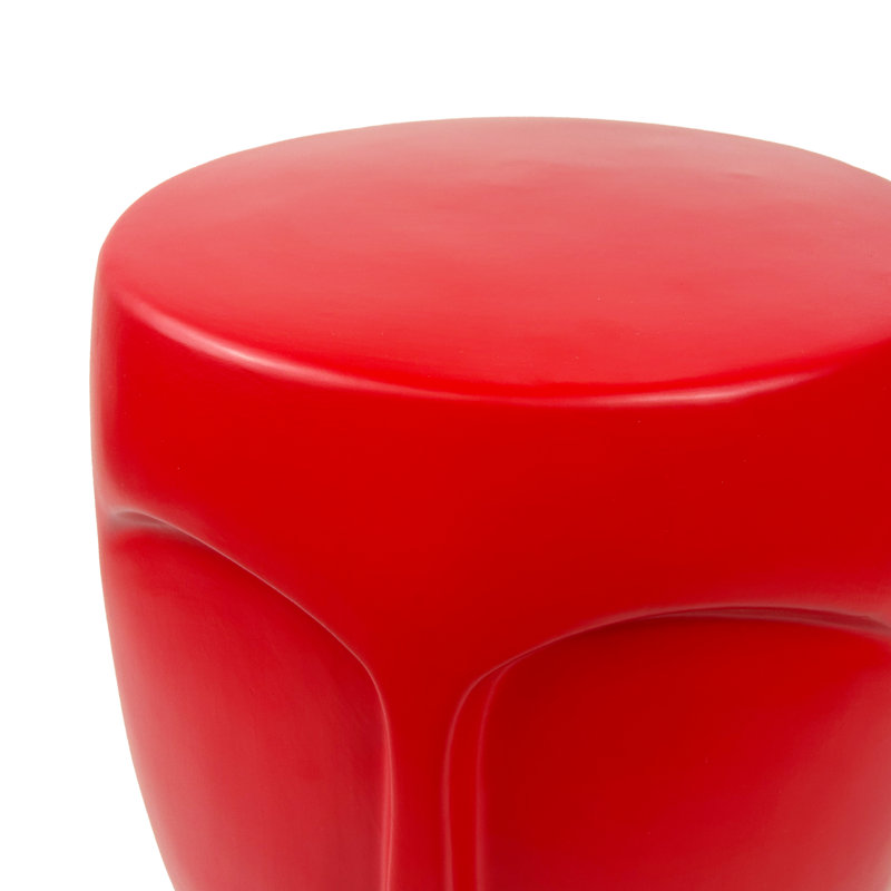 Tabouret artistique en céramique, Rouge pâle