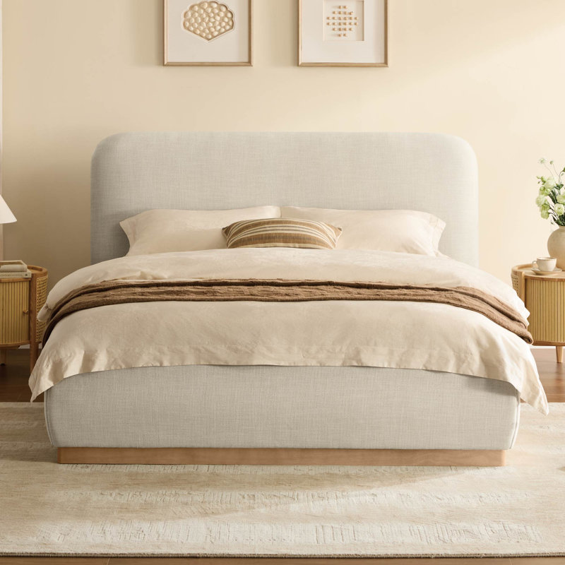 Lit tapissier, Très grand lit, Beige